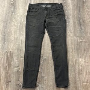 7 Seven For All Mankind Jeans Gwenevere Skinny Black Gray Novelty Rivets